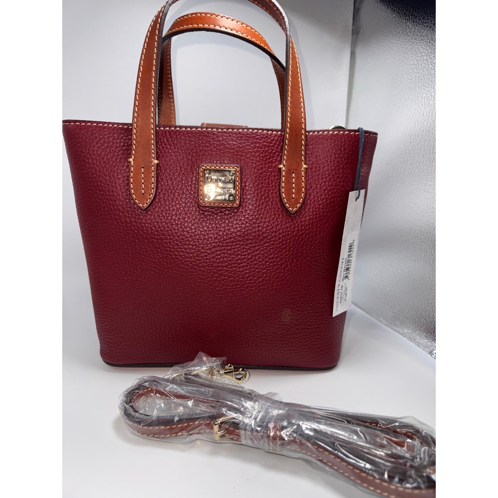 Dooney & Bourke NWT Mini Waverly Tote Cranberry Pebbled Leather Handbag R0870 CB